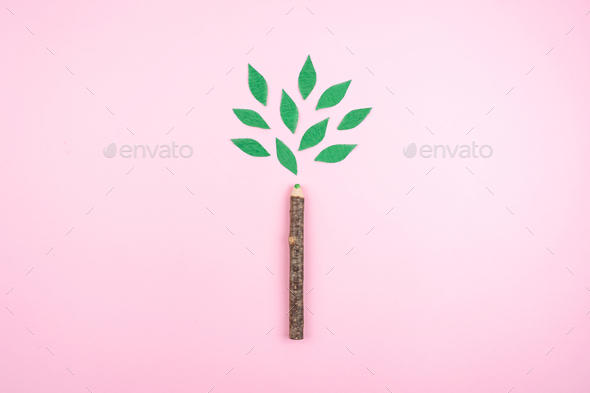 Ecological friendly, sustainable environment, Eco conscious concept with pen in the form of a tree