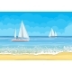 Paradise Beach of the Sea with Yachts
