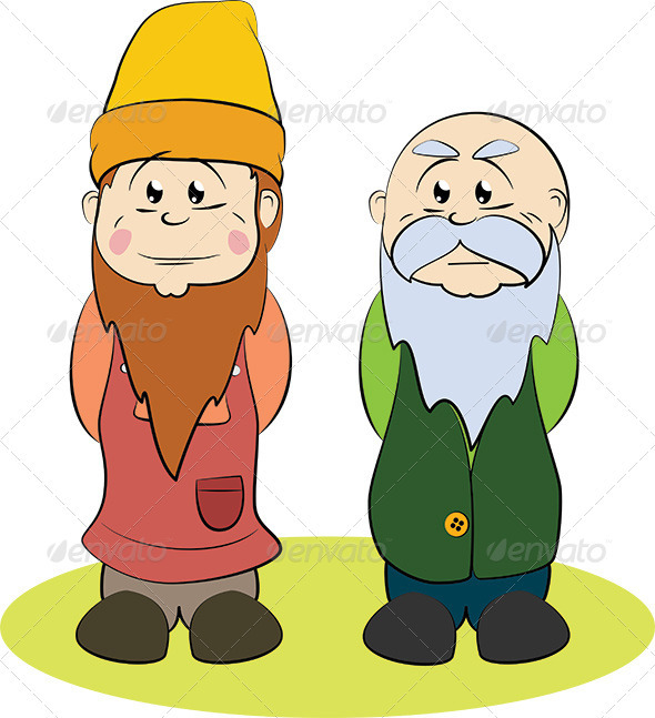 Two Gnomes, a Younger One and an Older One - People Characters