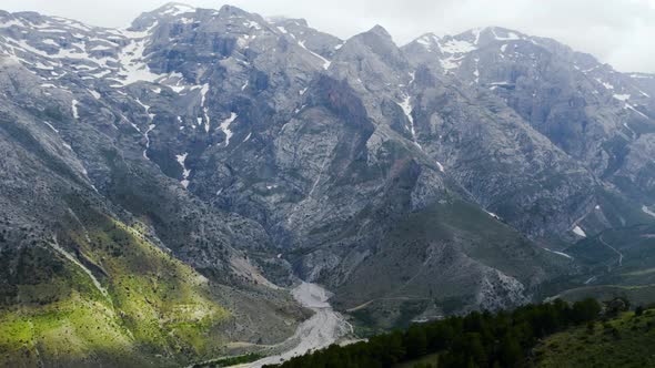 High and snowy peaks during spring