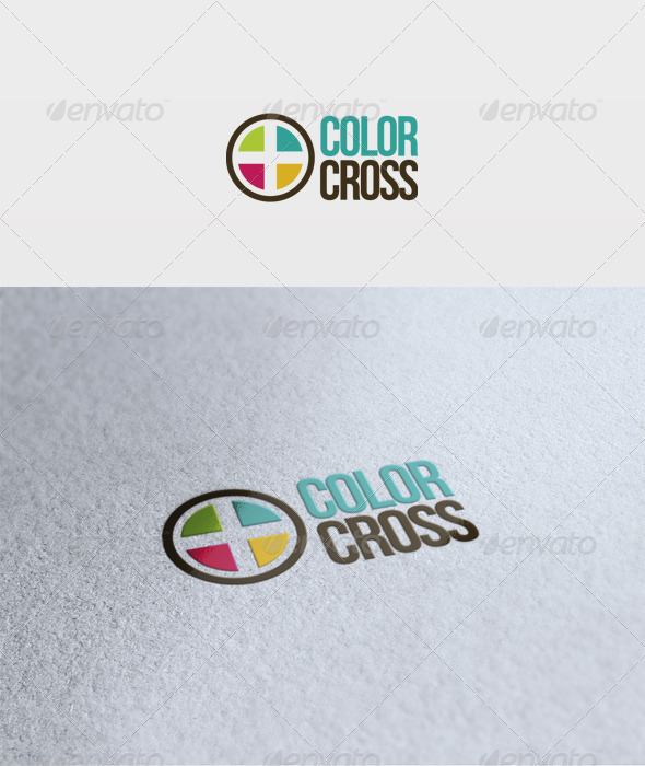 Color Cross Logo - Vector Abstract