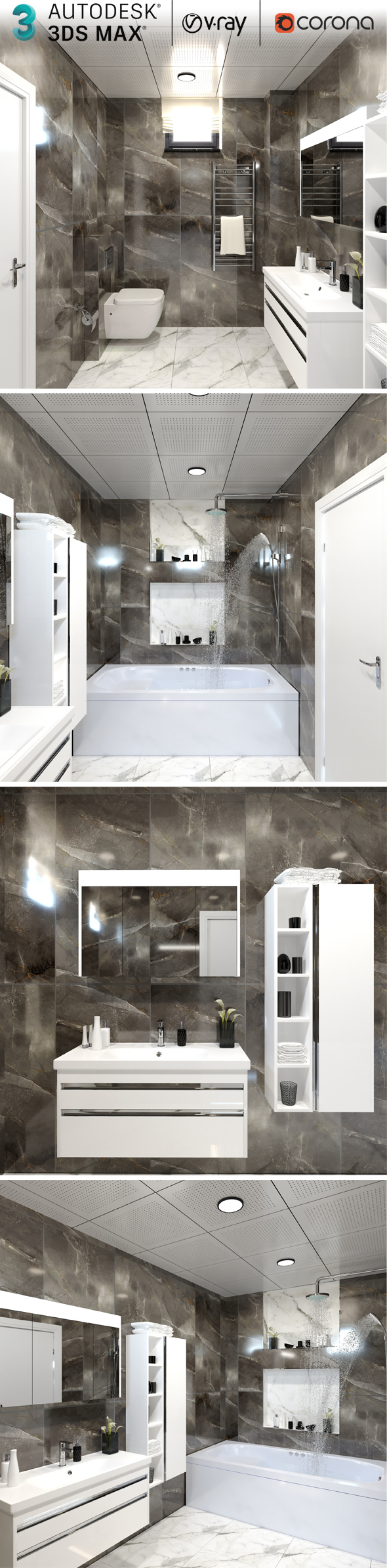3dsMax Realistic Bathroom - 3Docean 30353286