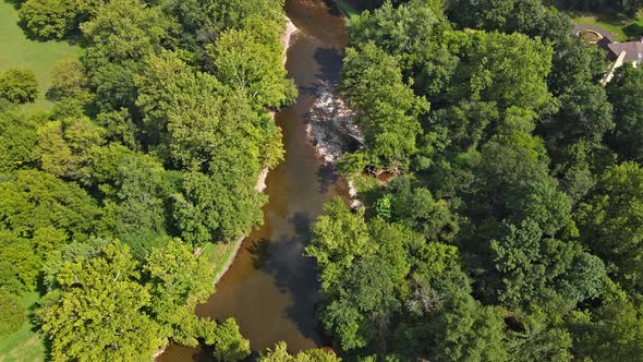 Beautiful Landscape of the River with Water Clouds in the River Winding River River in the Field alt