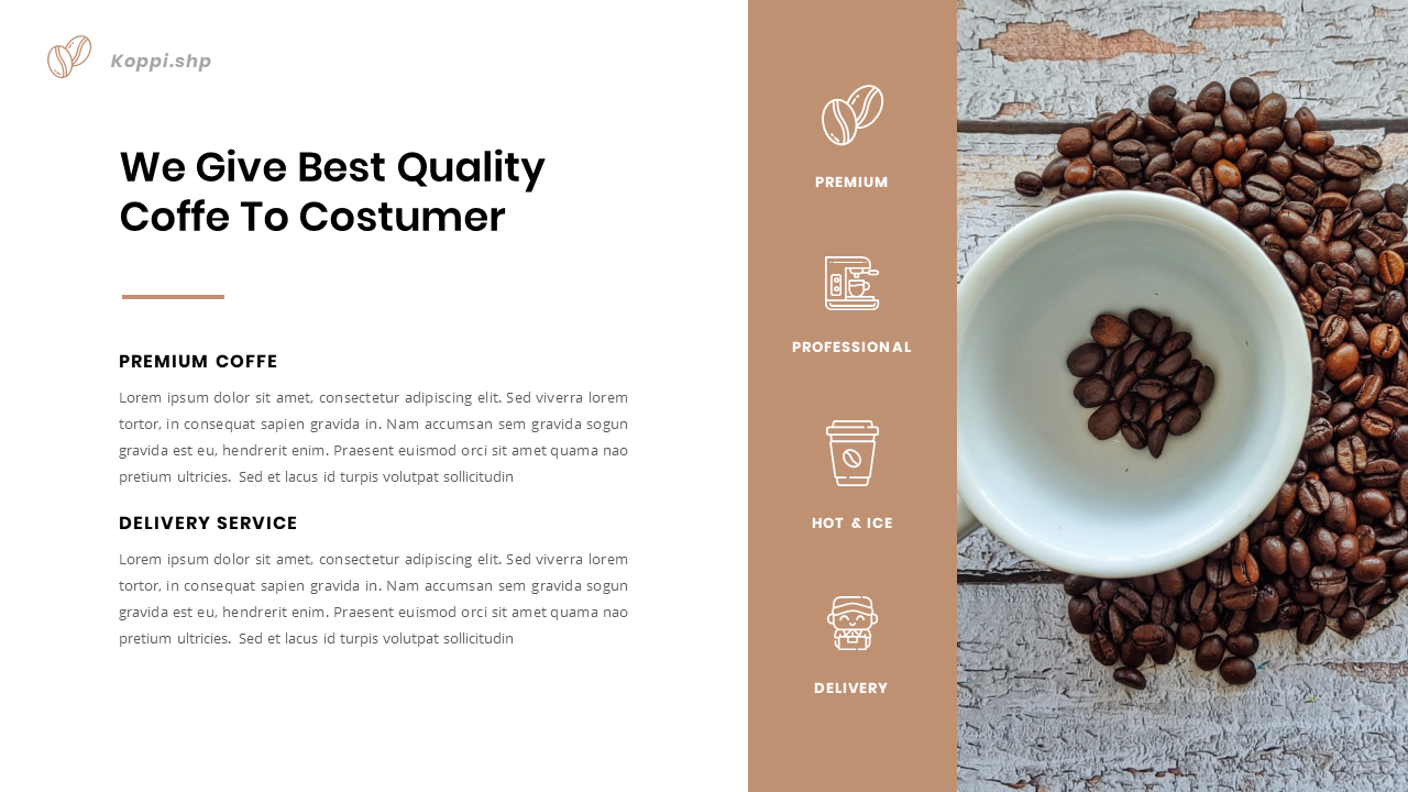 Koppi - Coffee Shop Presentation Keynote Template, Presentation Templates