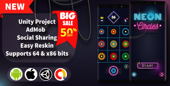 Neon Circles - Unity Game Template + Admob