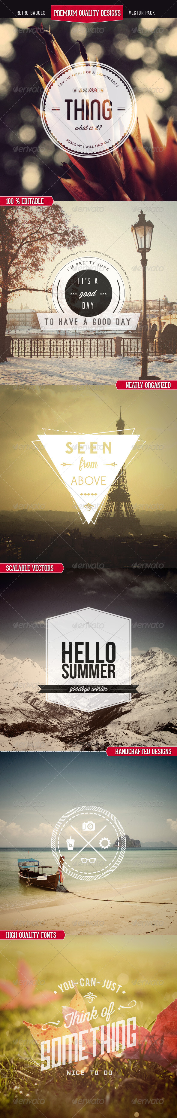 Premium Quality - Retro Badges Vectors - Retro Technology