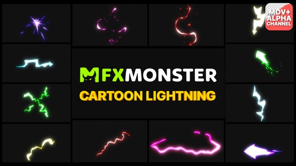 Cartoon Lightning Elements | Motion Graphics