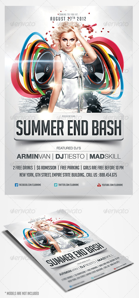 Summer End Bash Party Flyer - Clubs & Parties Events