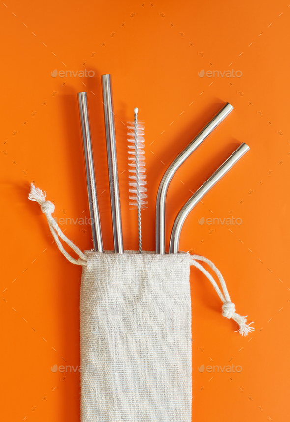 Eco-Friendly Reusable Stainless Steel Straws and Cleaning Brush