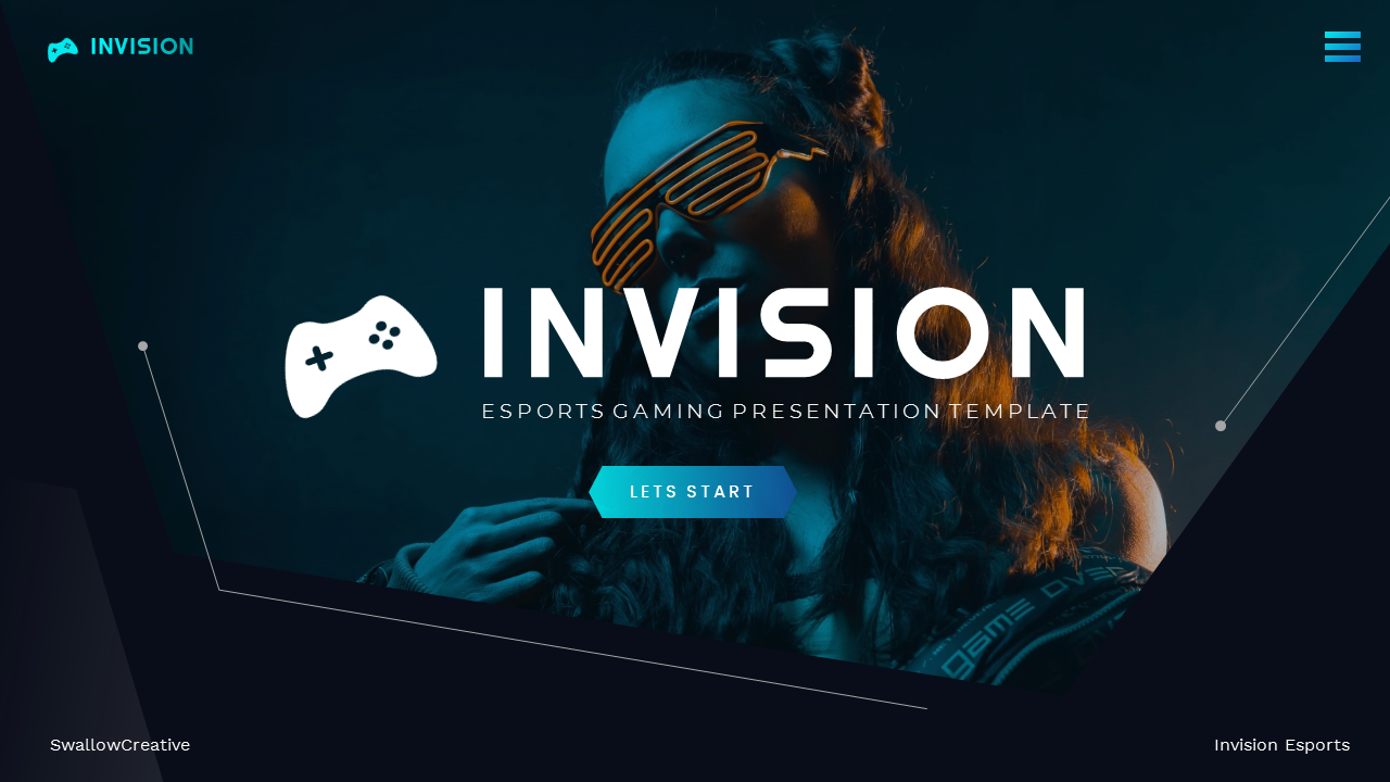 Invision Esports Gaming Google Slide Template by SwallowCreative