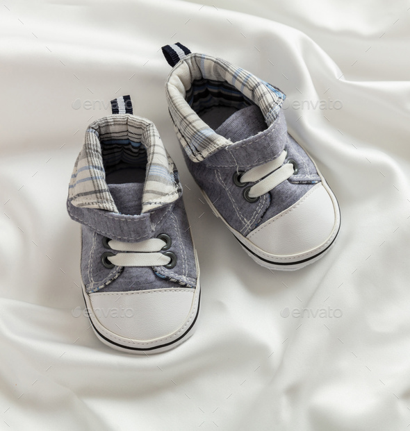 Baby Boy Shoe with Silk Arrangement
