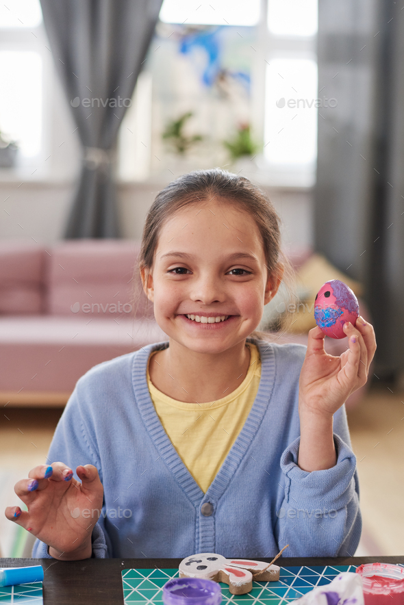 Little girl preparing for Easter