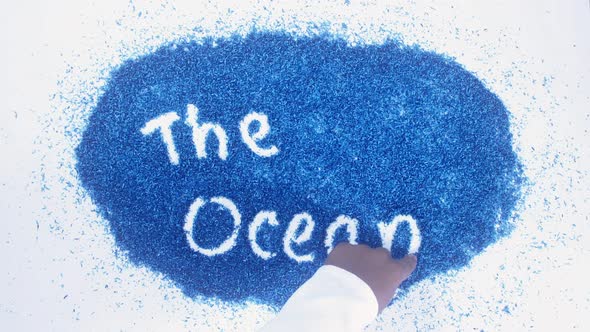Indian Hand Writes On Blue The Ocean 2
