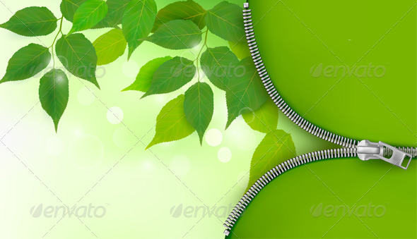 Nature background with fresh green leaves and zip - Flowers & Plants Nature