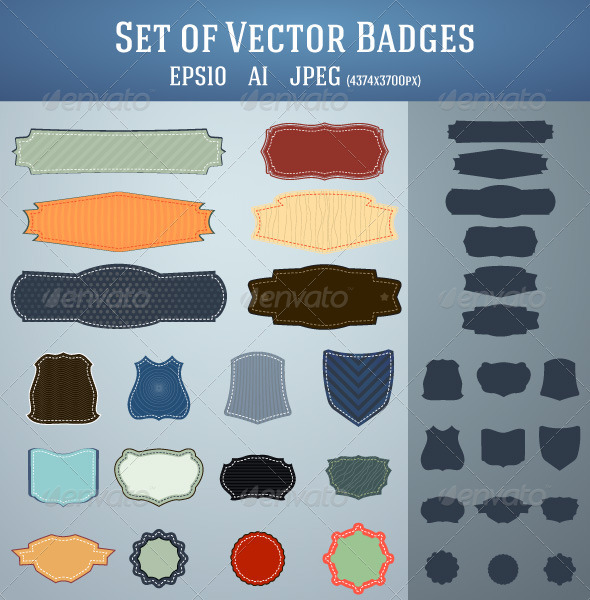 Set of Vector Badges - Decorative Vectors