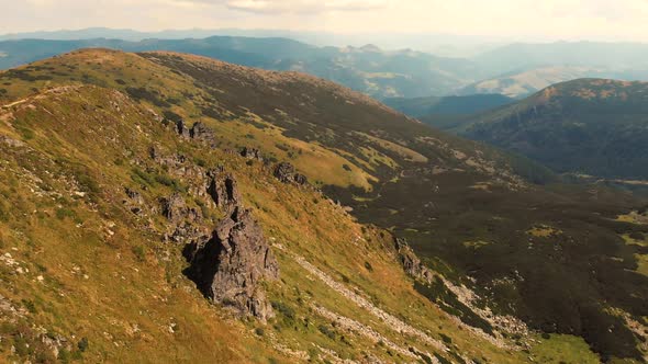 Beautiful Summer Panorama in Mountains alt