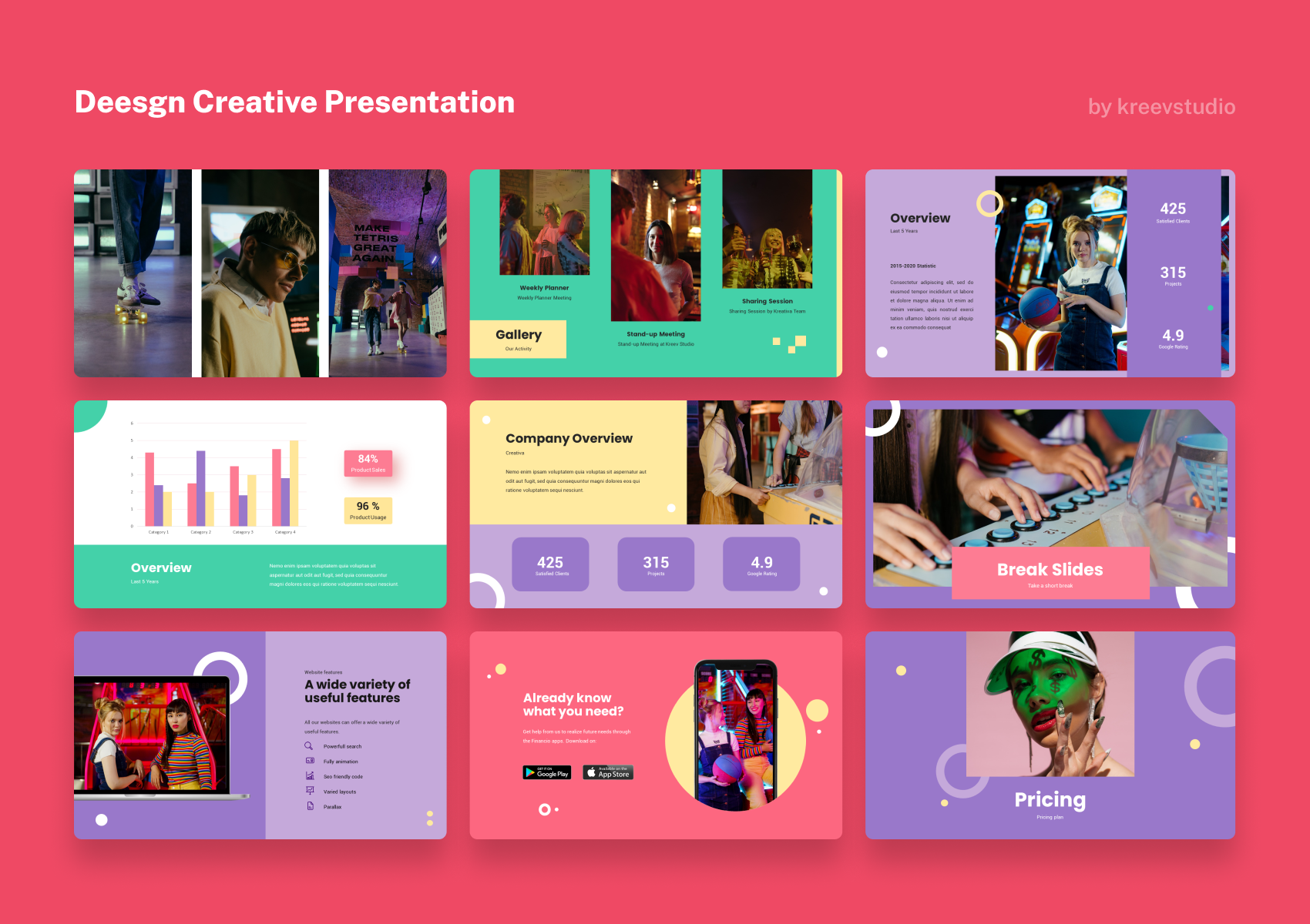 Deesgn - Creative Google Slides Presentation, Presentation Templates