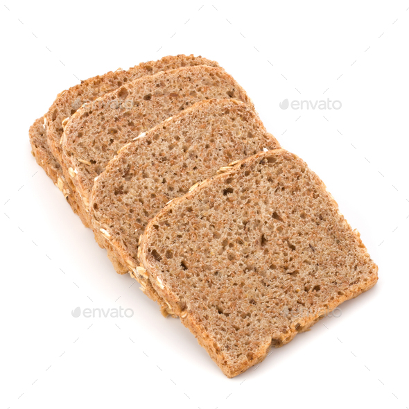 Healthy bran bread slices with rolled oats Stock Photo by natika | PhotoDune