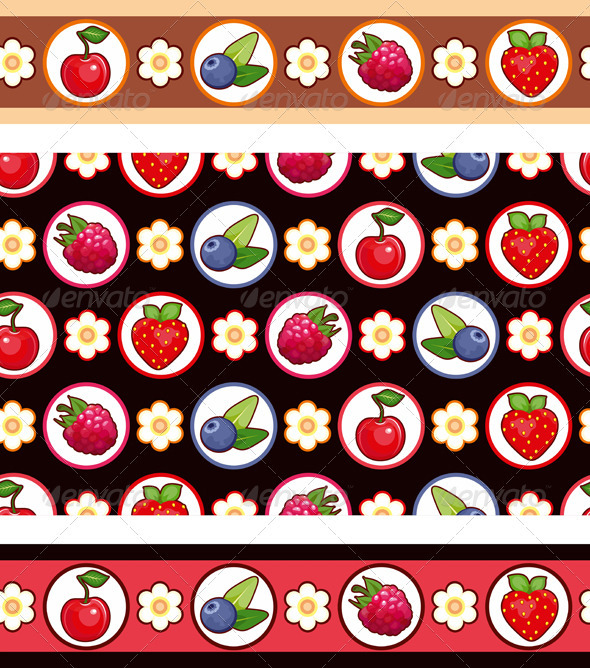 Seamless Berry Background - Backgrounds Decorative