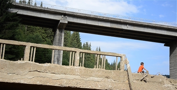 Bicyclist On The Bridge