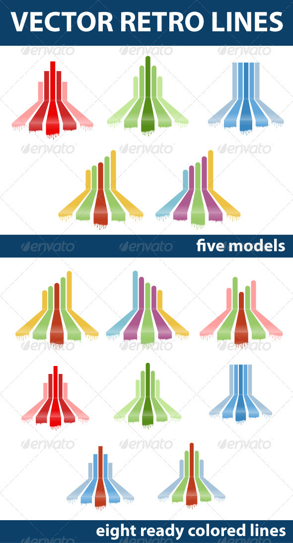Vector Retro Lines - Vectors