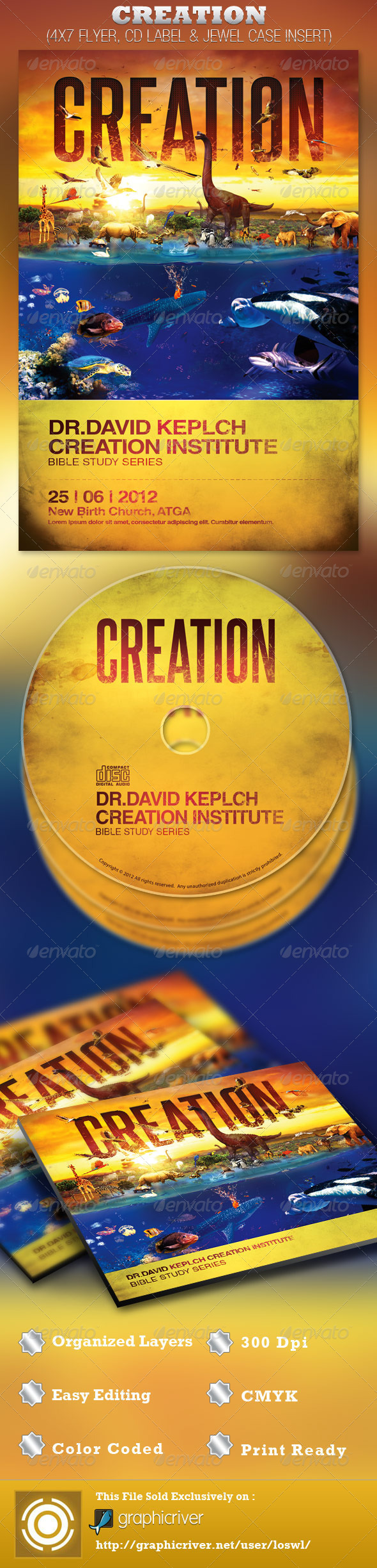 Creation Church Flyer and CD Template - Church Flyers