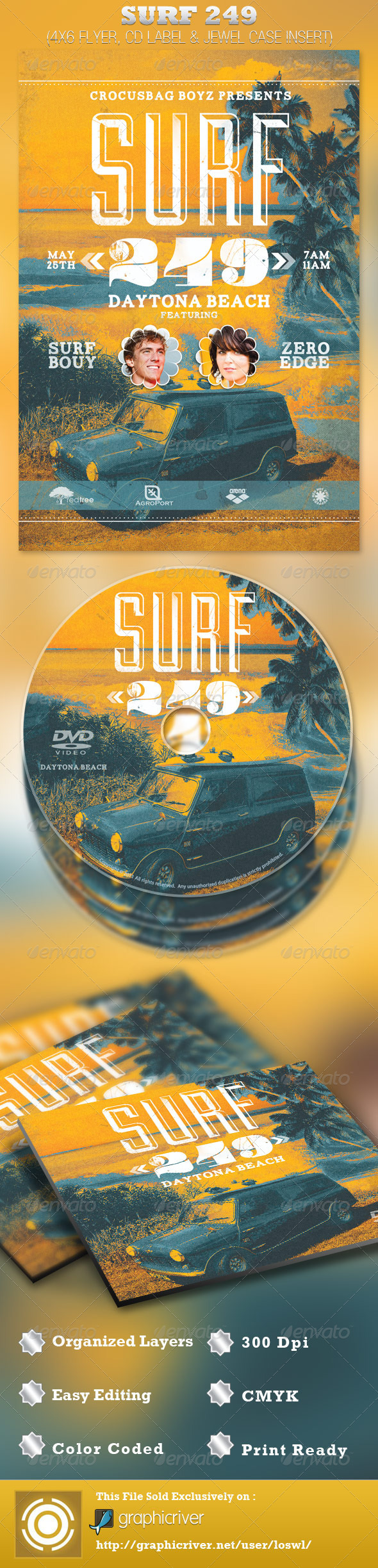Surf 249 Flyer and CD Template - Events Flyers