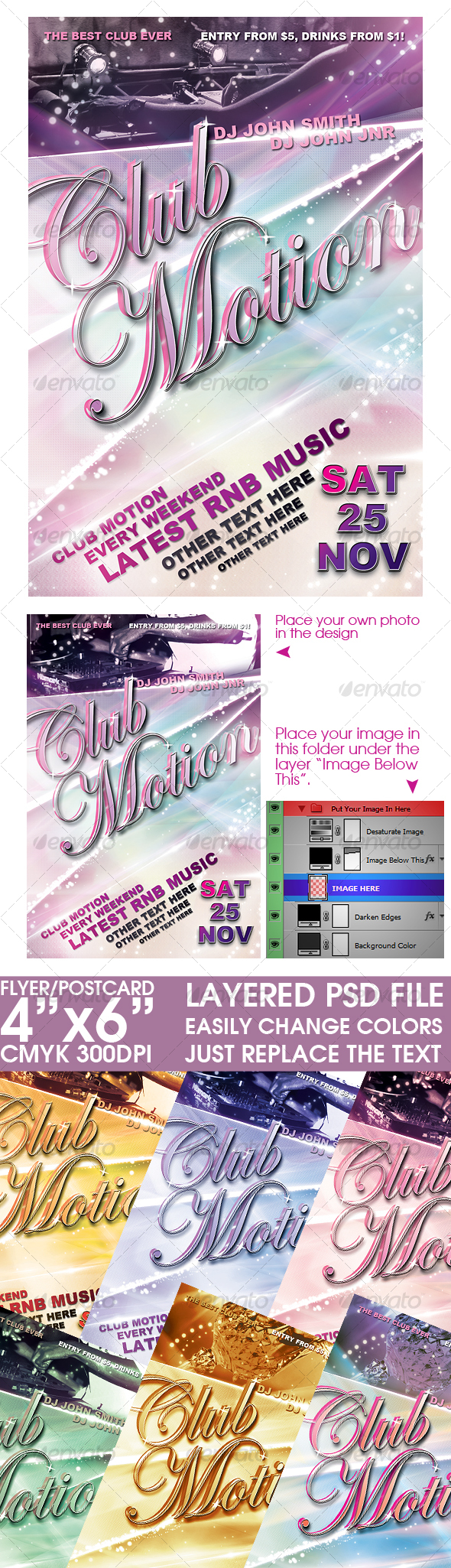 Flyer/Post Card Template - Clubs & Parties Events