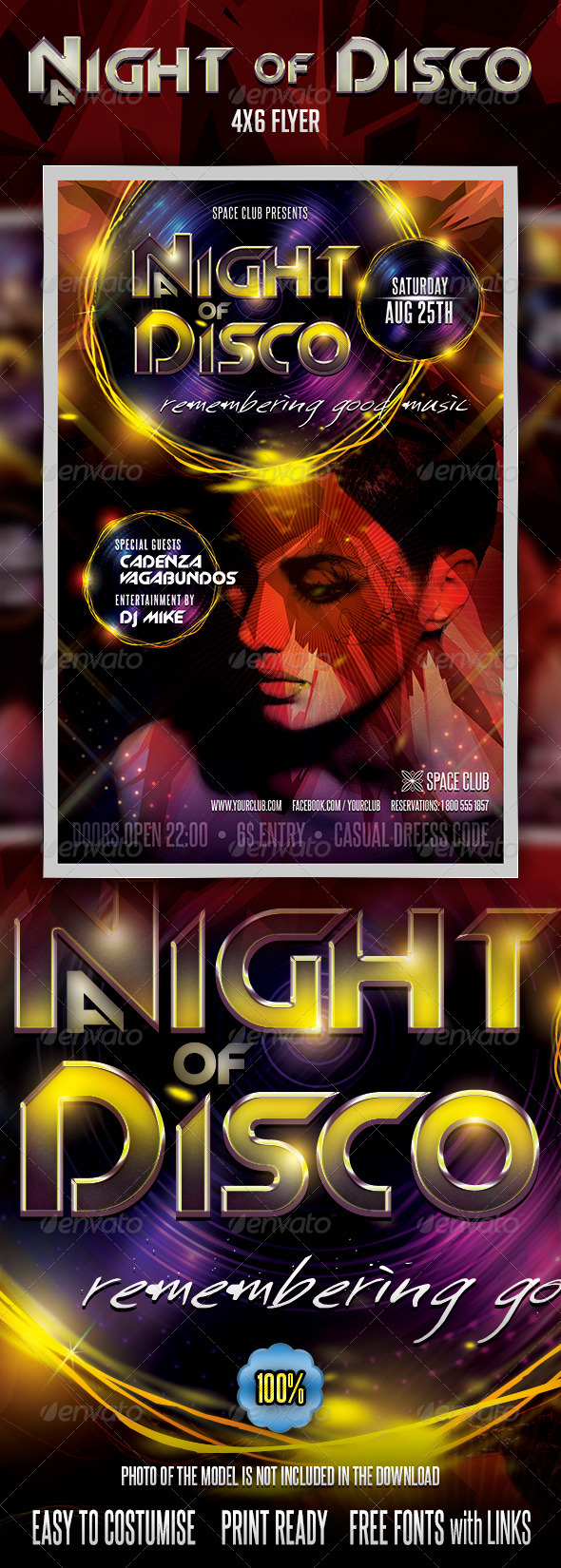 A night of Disco Flyer - Clubs & Parties Events