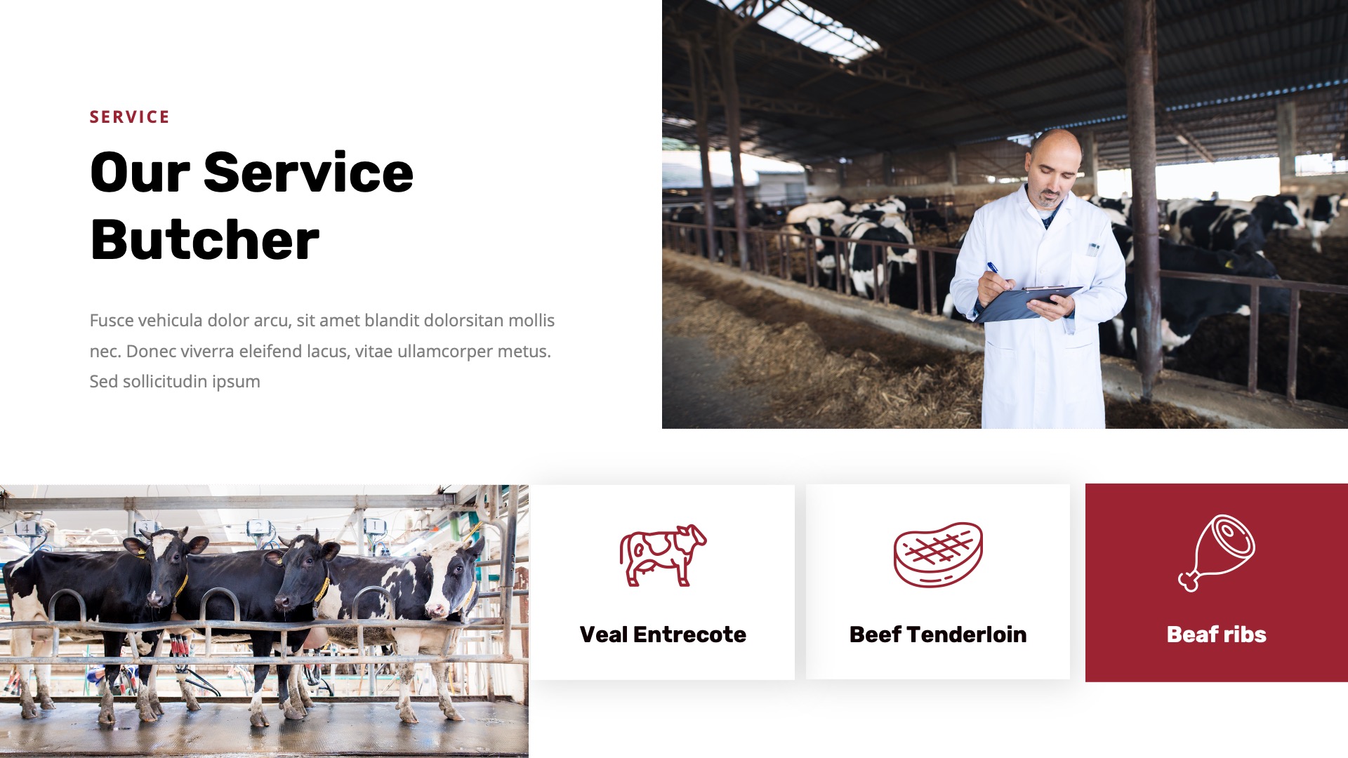 MEARIN - Butcher & Meat Farm Powerpoint Template, Presentation Templates