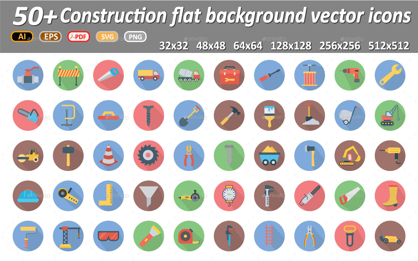 Construction Tools vector icon, Icons | GraphicRiver