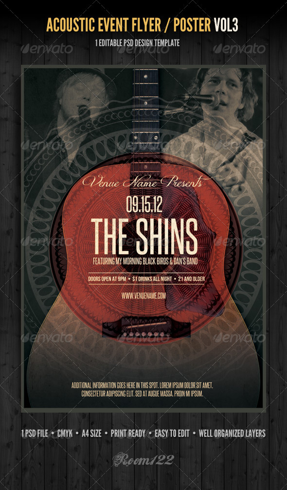Acoustic Event Flyer/Poster Template Vol 3 - Concerts Events