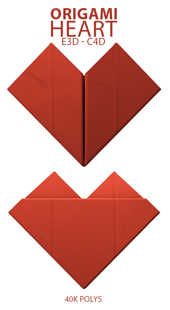 Paper Heart Origami - 3Docean 30454214