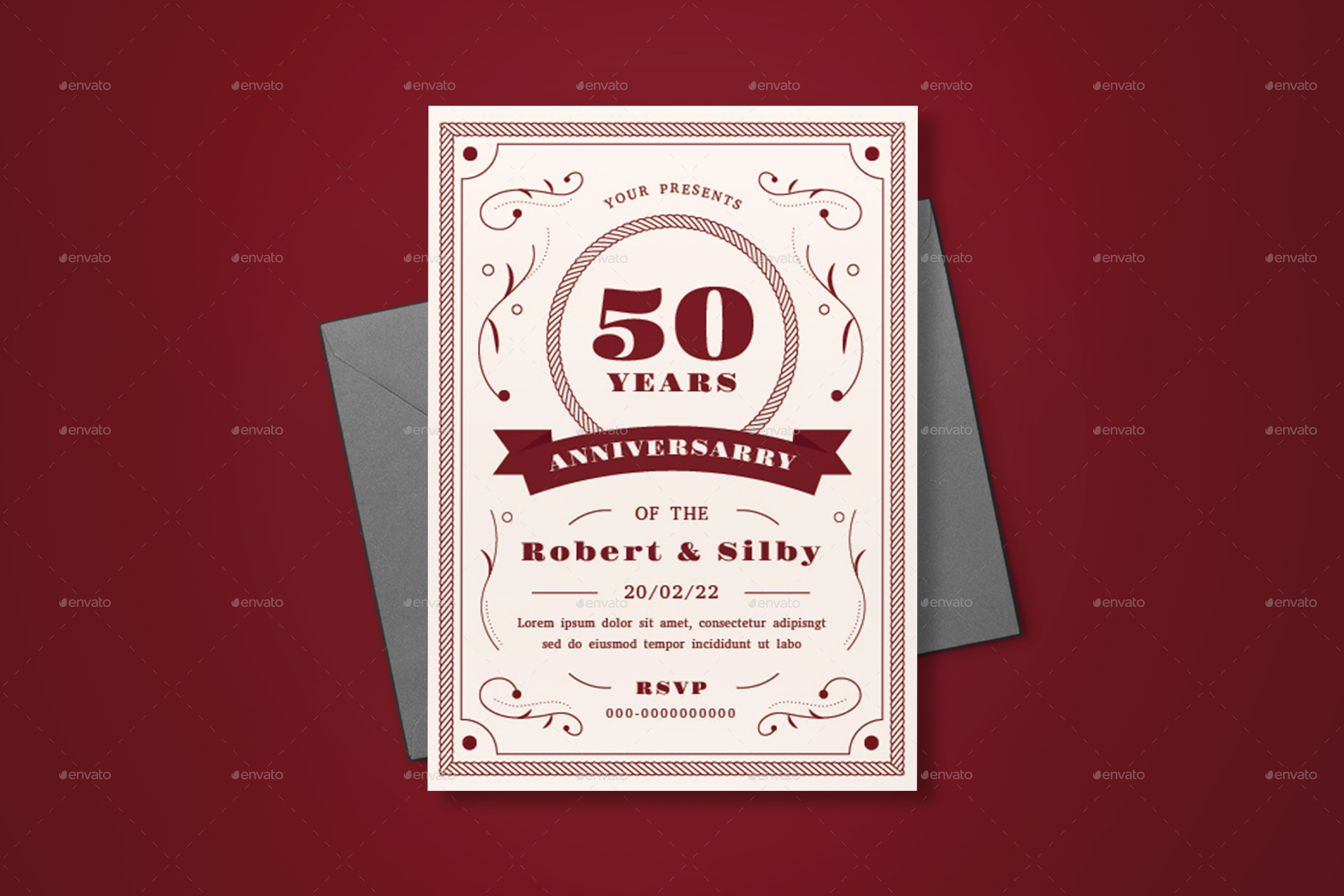 Anniversary Invitation, Print Templates | GraphicRiver