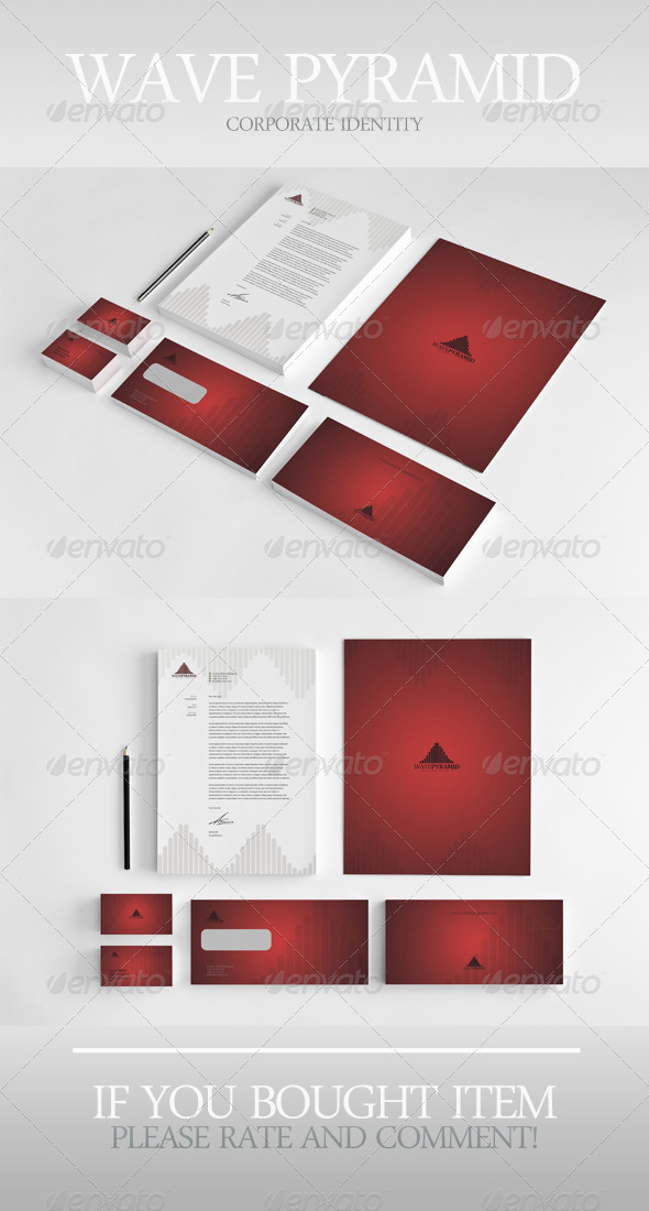 Wave Pyramid Corporate Identity - Stationery Print Templates