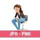 3D Bored Cartoon Woman Sitting on Chair