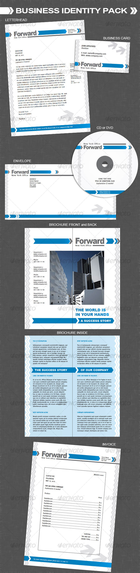 Corporate Identity Pack Blue - Stationery Print Templates