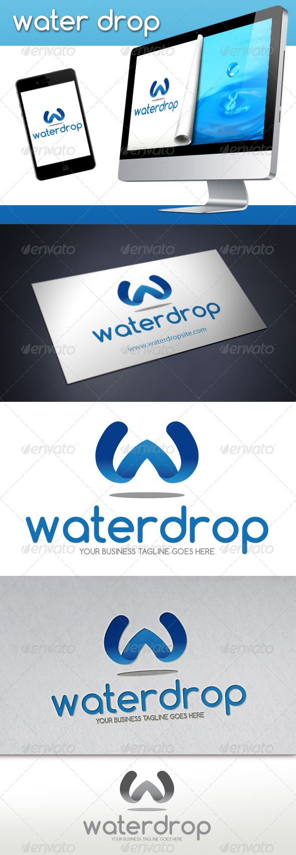 Water Drop Logo - Letters Logo Templates