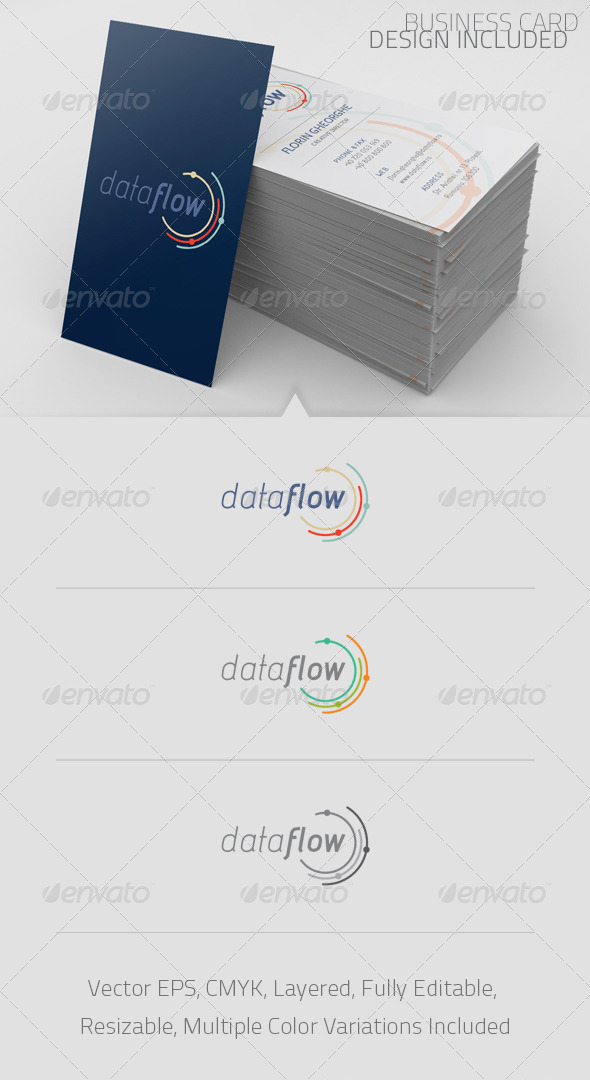 Data Flow Logo Template - Abstract Logo Templates