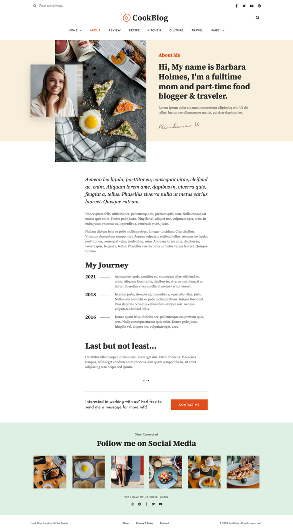 CookBlog ? Food & Personal Blog Elementor Template Kit