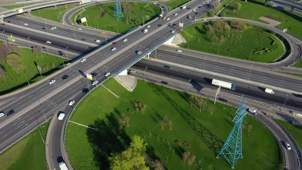 Freeway Intersection Traffic Trails in Moscow alt