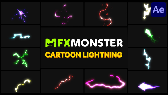 Cartoon Lightning Elements | After Effects
