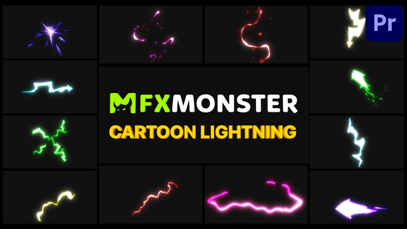 Cartoon Lightning Elements | Premiere Pro MOGRT