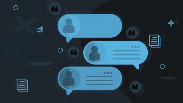 Text online chatting animation and speech bubbles - Social Media alt
