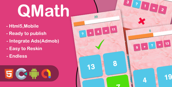 QMath(Html5 + Construct 3 +Mobile)