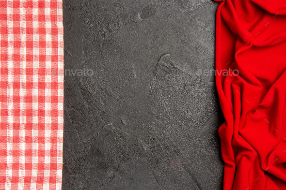 top view red tissue on dark background color photo dark