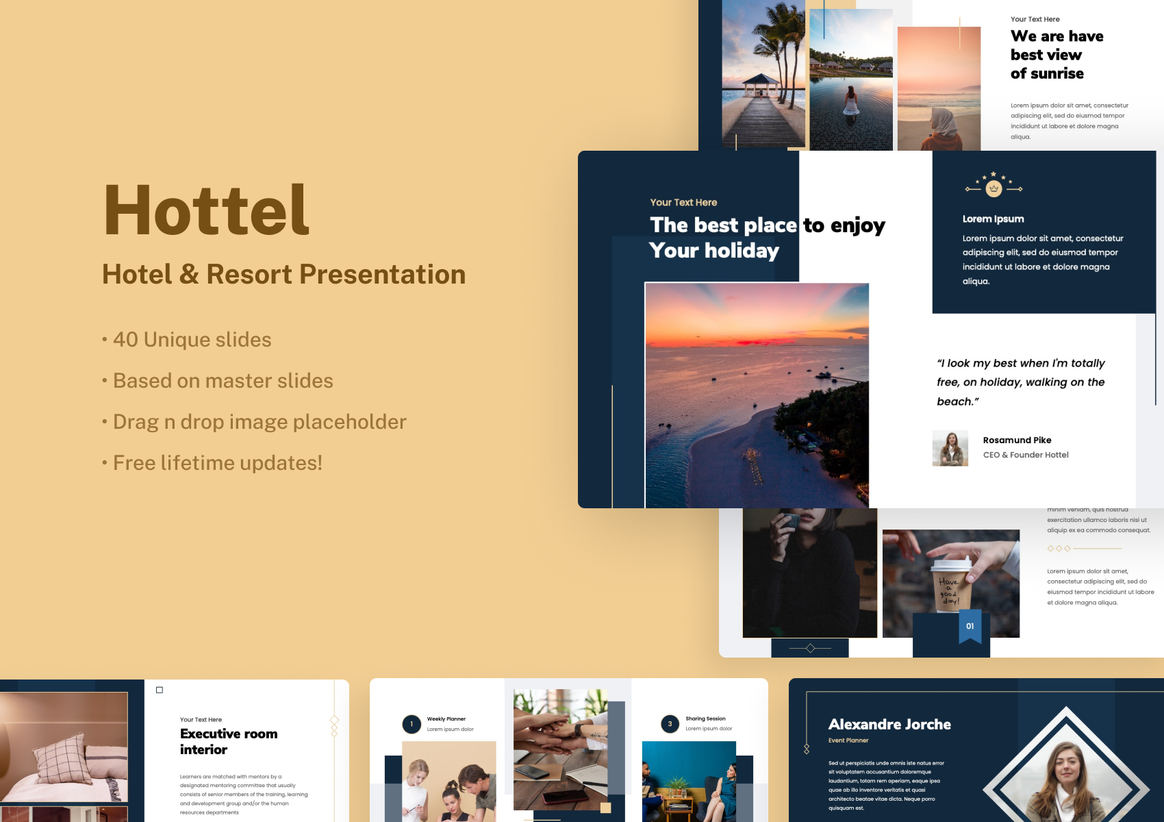 Hottel - Hotel & Resort Power Point Presentation, Presentation Templates