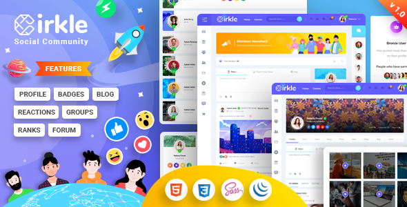 Wondrous Cirkle – Social Networking HTML Template