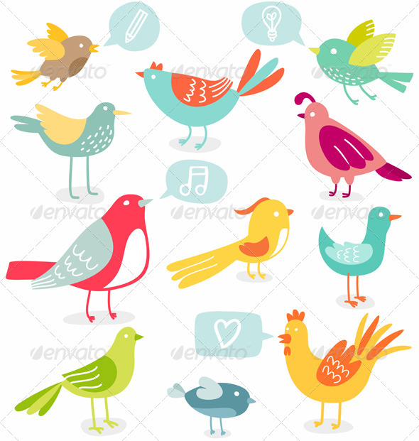 Birds Set - Animals Characters