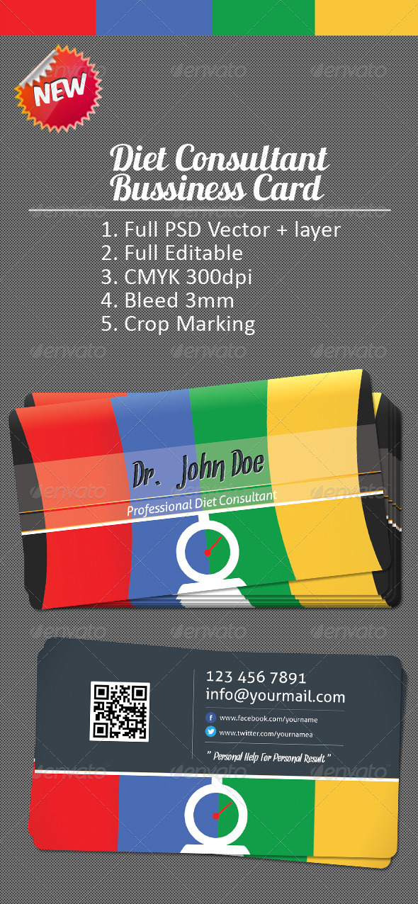 Professional Diet Consultant Bussiness Card - Creative Business Cards